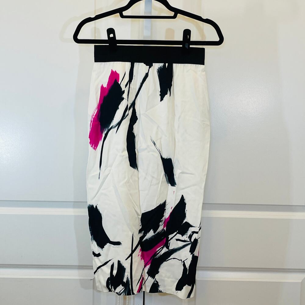Milly Floral Midi Long Pencil Skirt - Women Size 4 - White